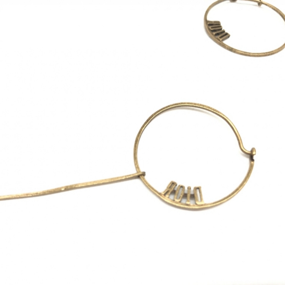 Dior Gold Tone Hoop Earrings with Slim Drop Bars - Picture 7 of 13